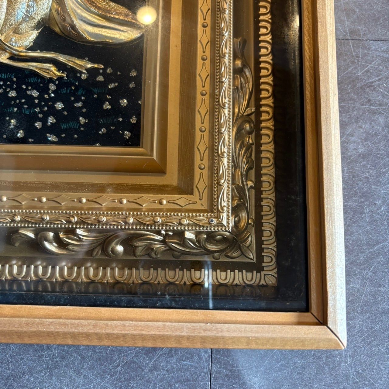 松庵/天女 飾り絵】純金純銀鍍金 招福シリーズ インテリア 壁飾り 額縁