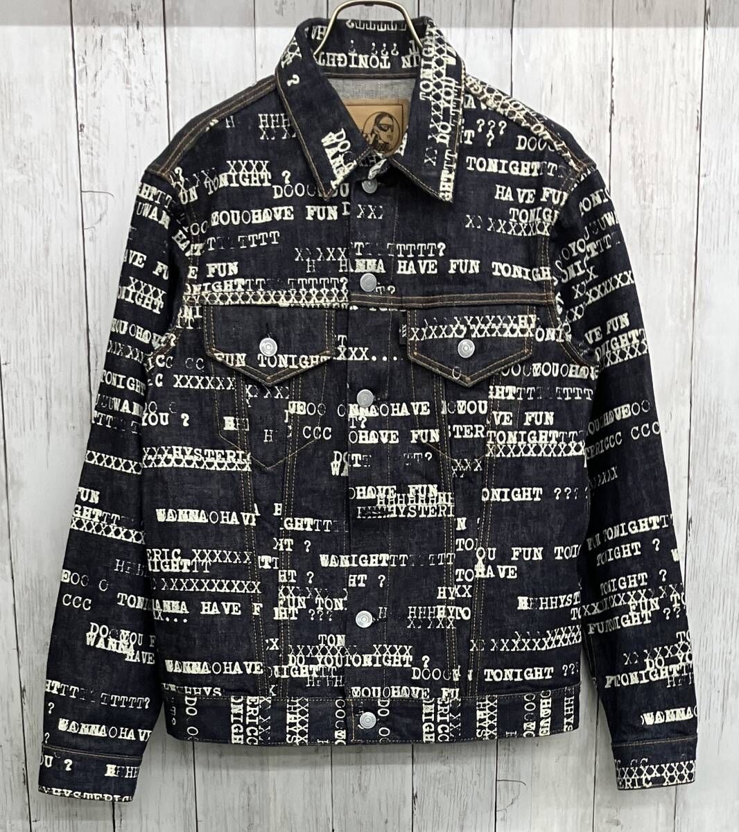 HYSTERIC GLAMOUR TACKY TOUCH HAVE FUN TYPE LOGO Gジャン ヒステリックグラマー 総柄 デニムジャケット size M