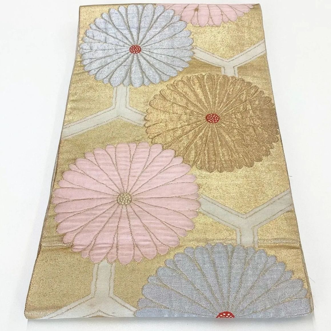 6235］袋帯 菊亀甲文様 金銀彩 六通 正絹 着物 フォーマル - メルカリ