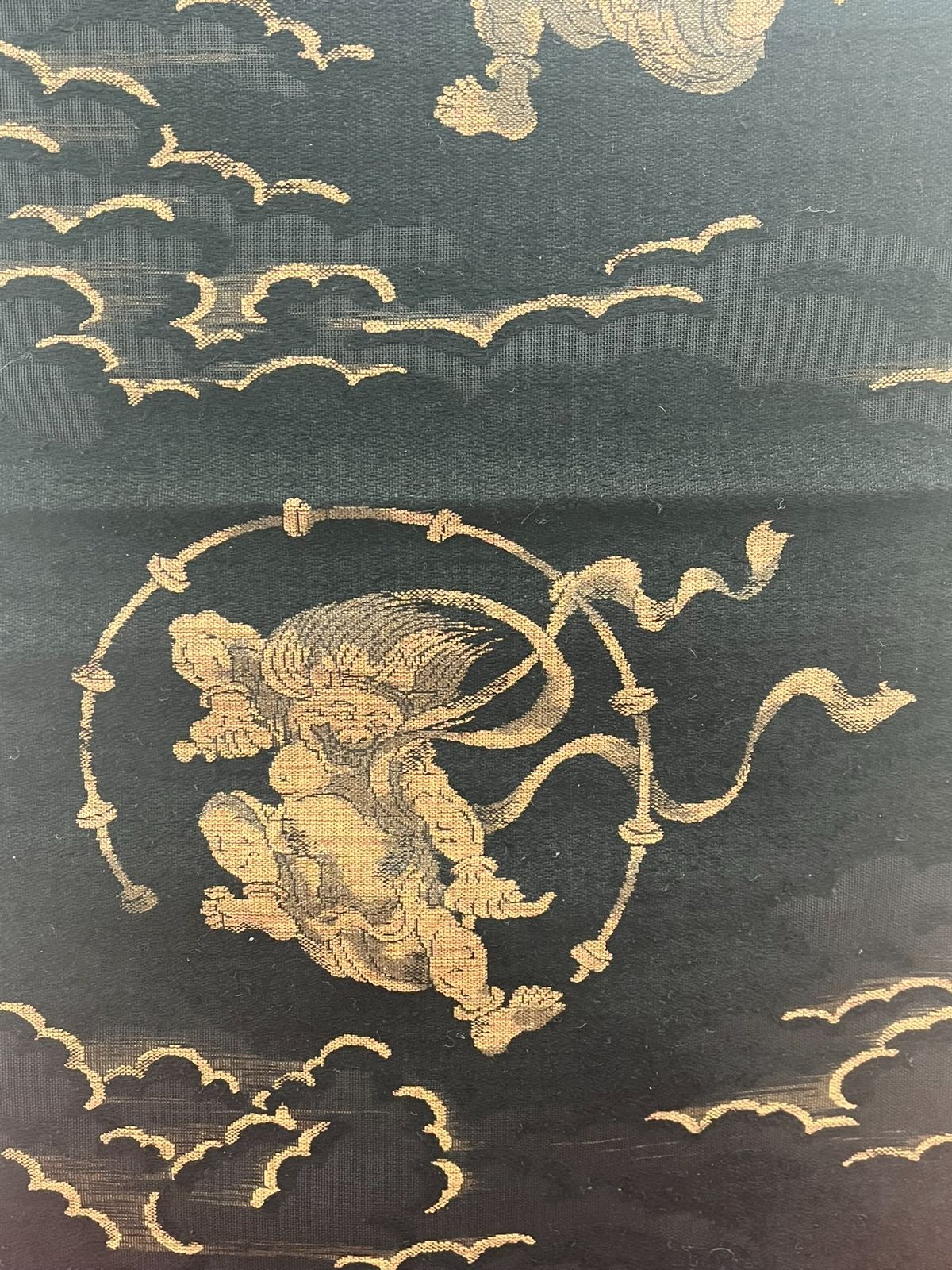 小京都 袋帯 帯 黒 風神 雷神 着物 和服