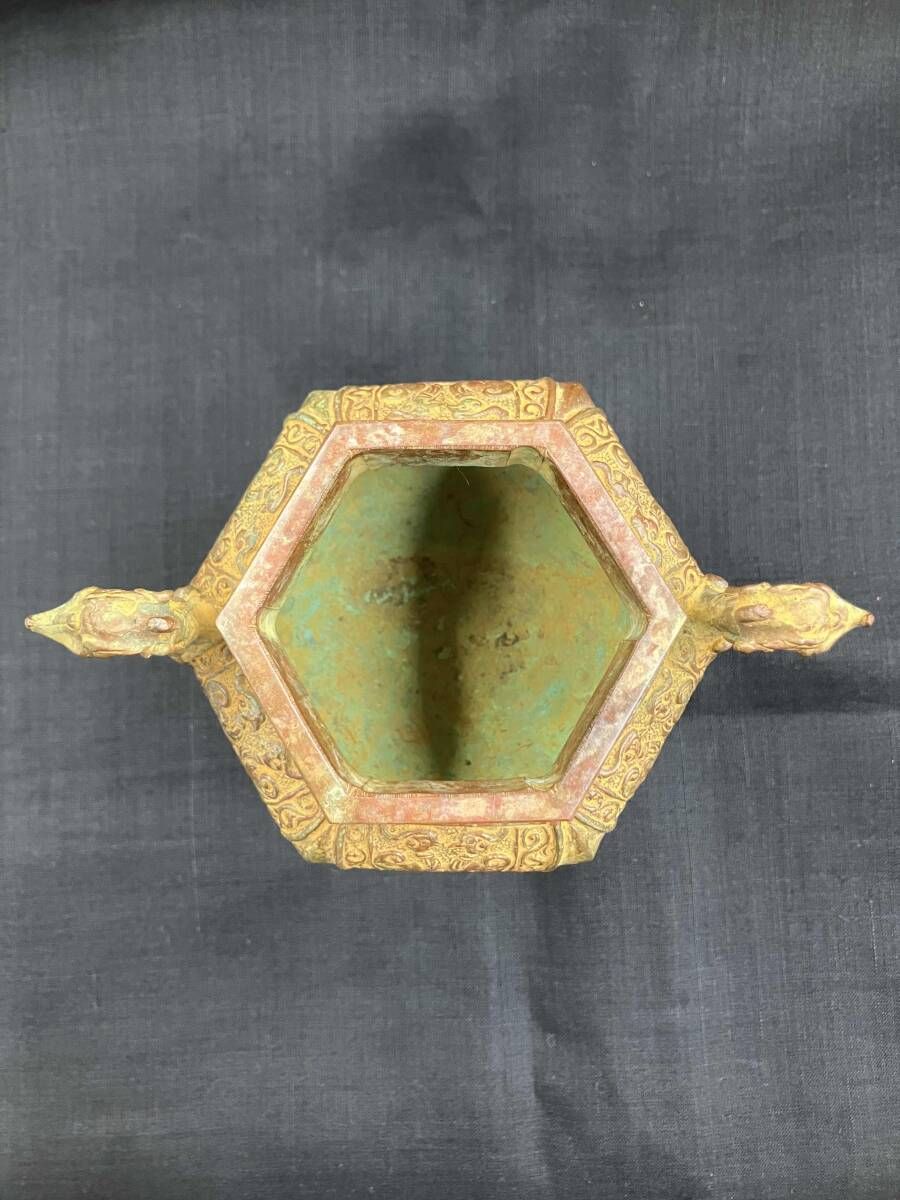 米田秀保 錆銅蝋型 高岡銅器 香炉 三足香炉 麒麟 共箱 - メルカリ