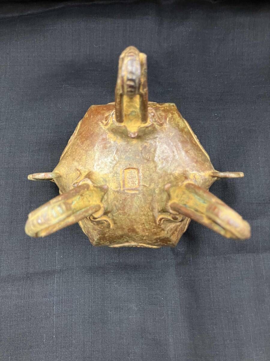 米田秀保 錆銅蝋型 高岡銅器 香炉 三足香炉 麒麟 共箱 - メルカリ