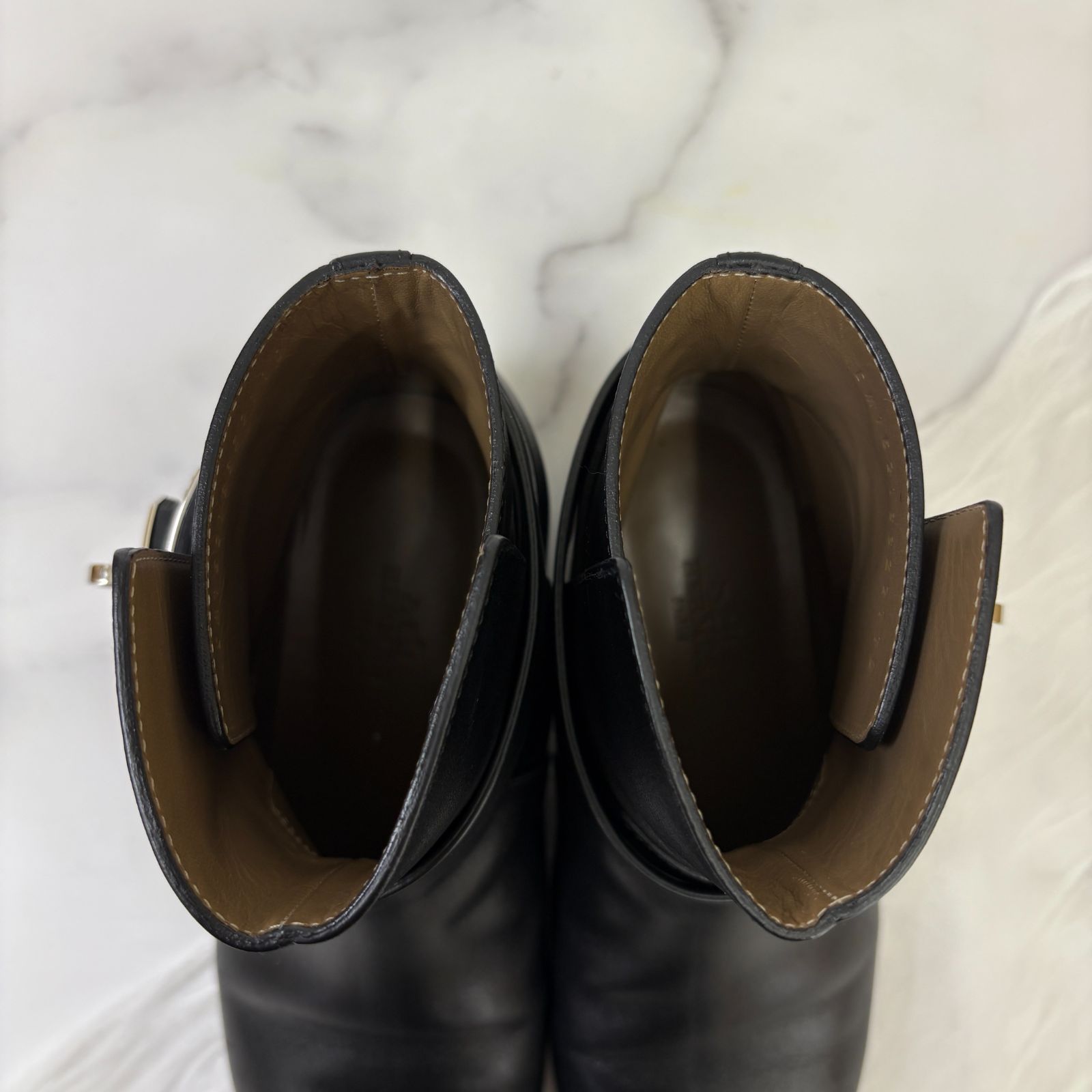  鑑定済み エルメス ネオ 36 23 cm程度 ブラック シルバー金具 カーフ ショートブーツ ケリーバックル その他 ブーツ