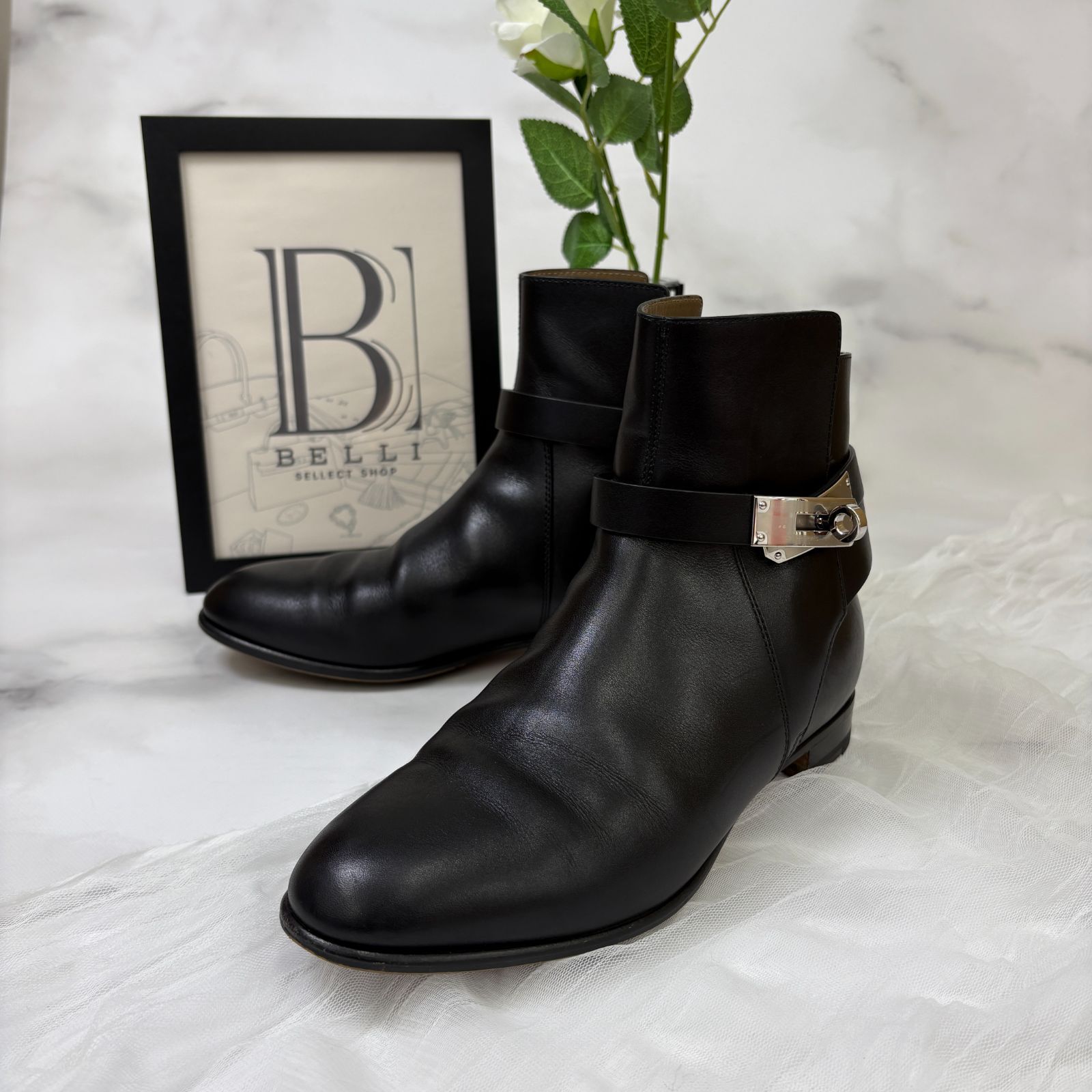 鑑定済み　エルメス　正規品　ショートブーツ 上質でスマートなデザイン】エルメス ショートブーツ (HERMES/ショート