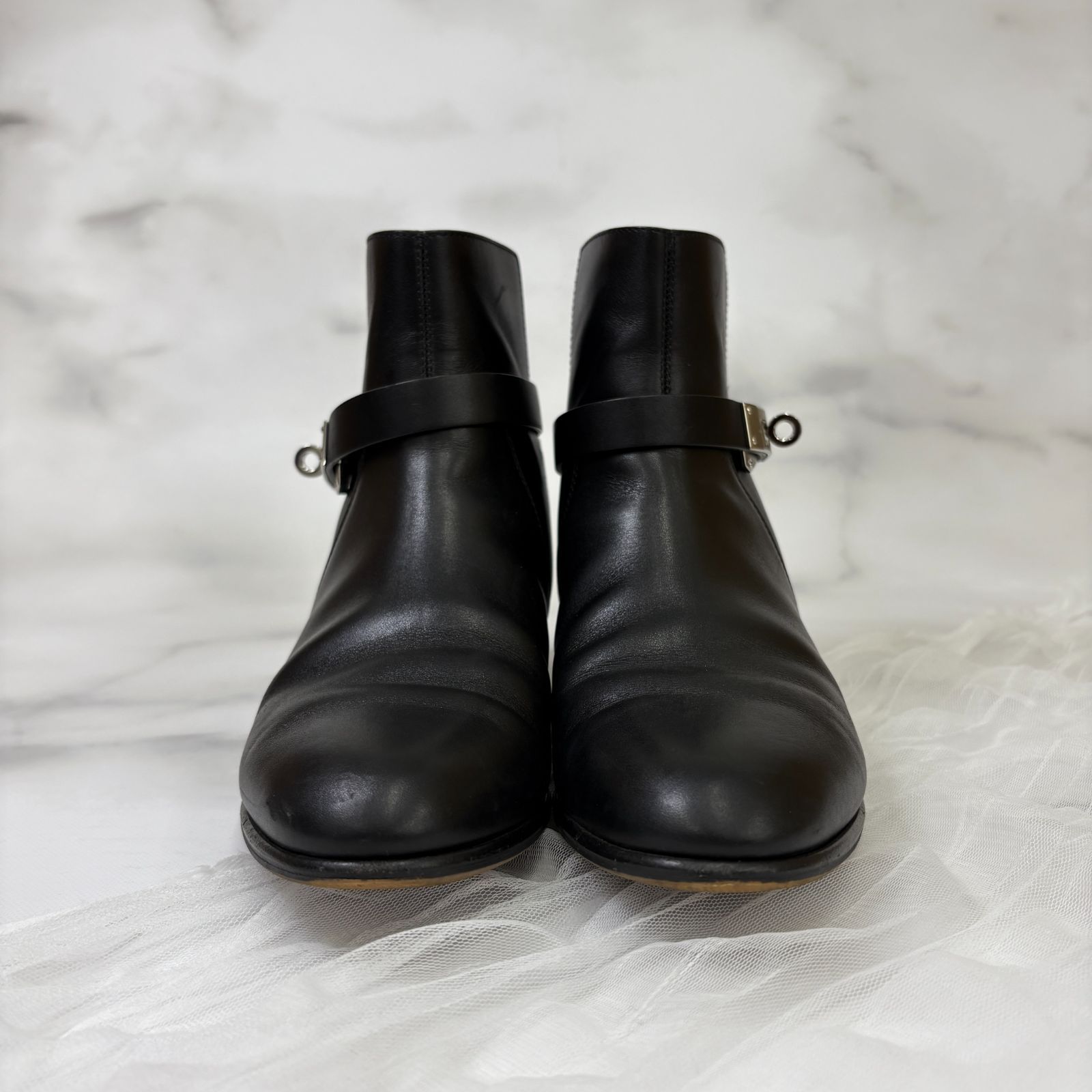 鑑定済み 】エルメス 《 ネオ 》 36 ( 23cm程度 ) ブラック シルバー