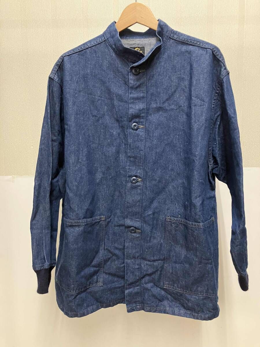 NEEDLES C L DENIM S Army Shirt IN 132 ニードルス コットン リネン デニム スタンド アーミー シャツ デニムジャケット Sサイズ