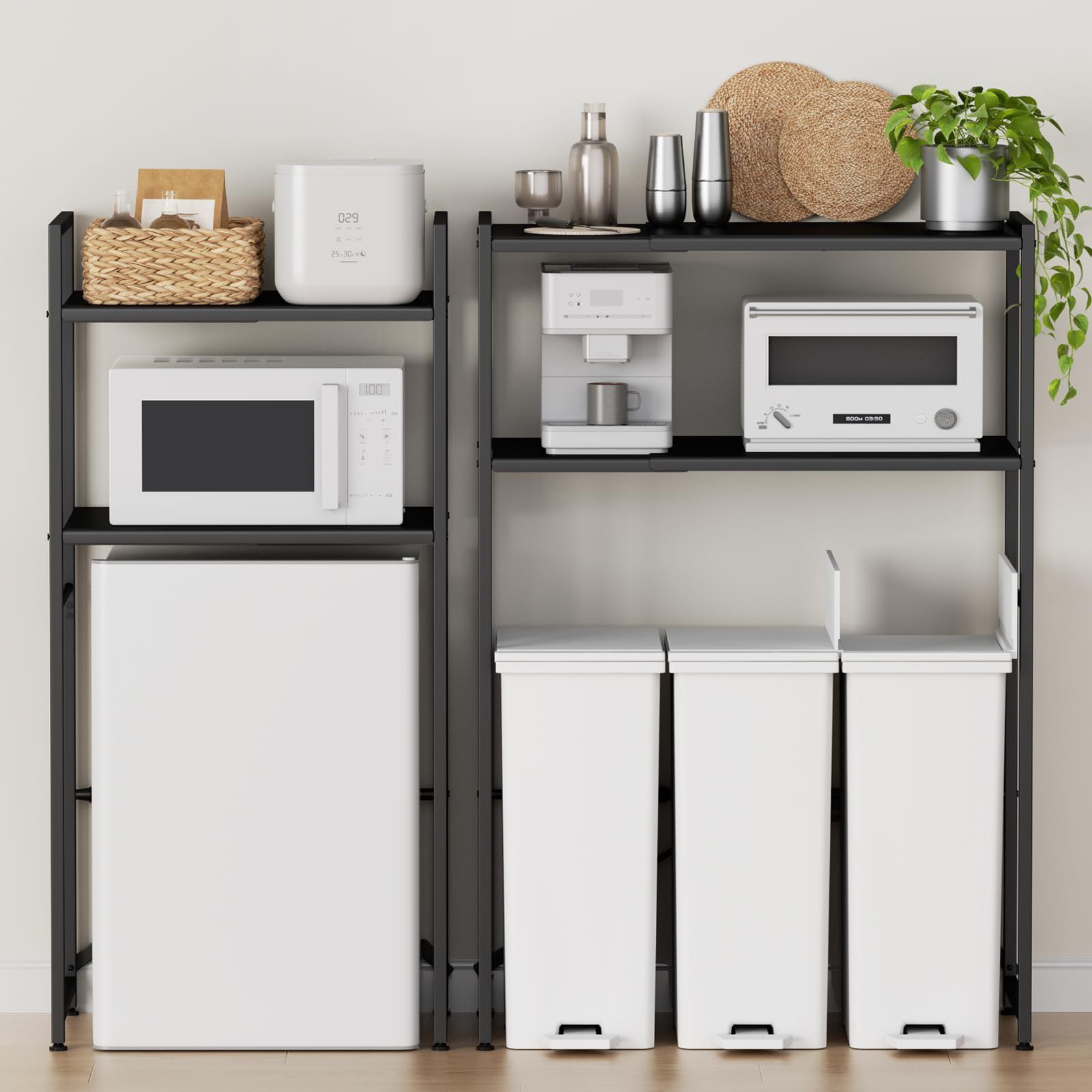 TKUIN ゴミ箱上ラック　キッチンラック 幅60〜80cm Amazon.co.jp: 【幅伸縮可・上下調整可】ゴミ箱上ラック TKUIN 電子