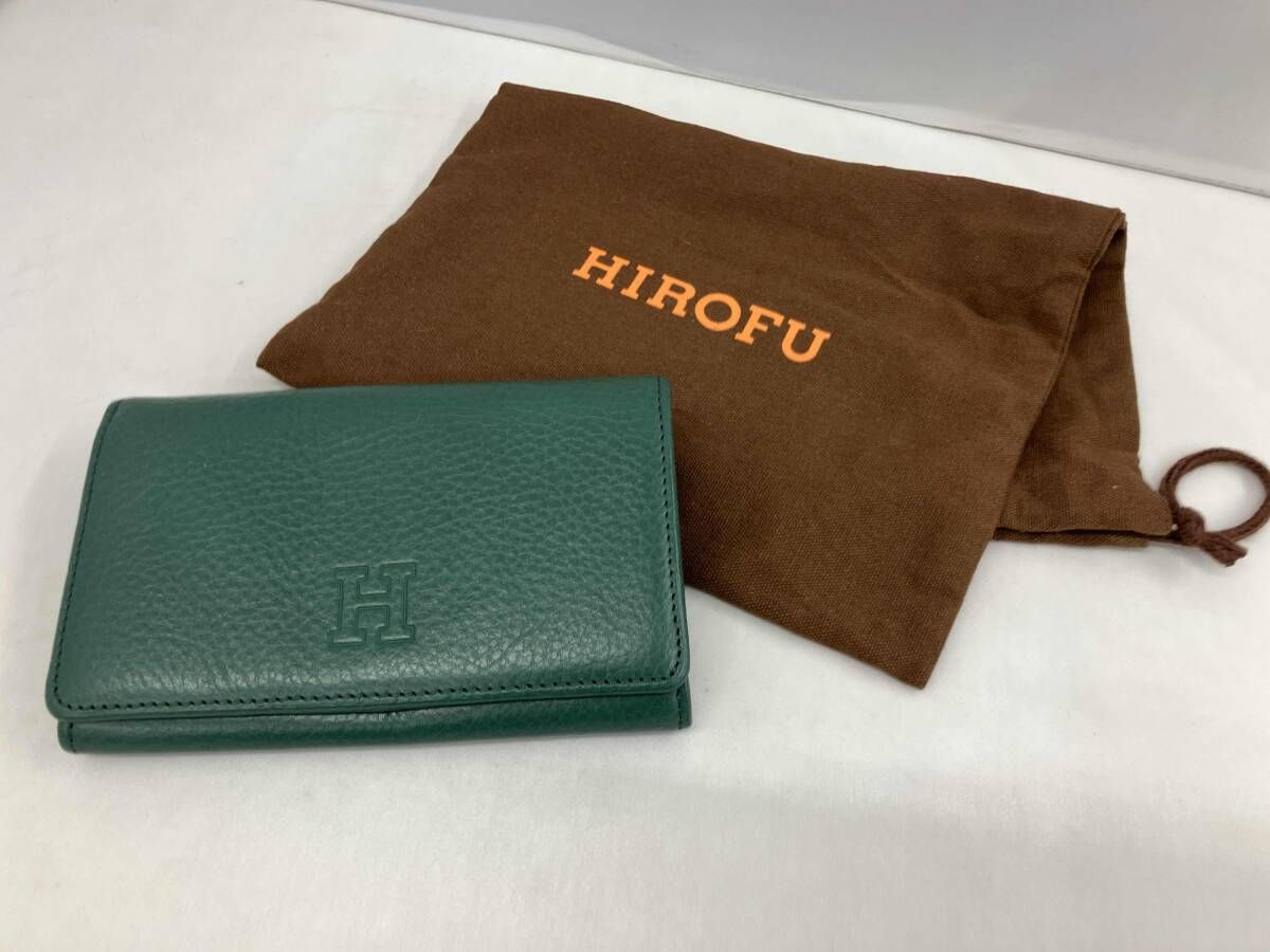 HIROFU ヒロフ 二つ折り財布 グリーン 保存袋有り