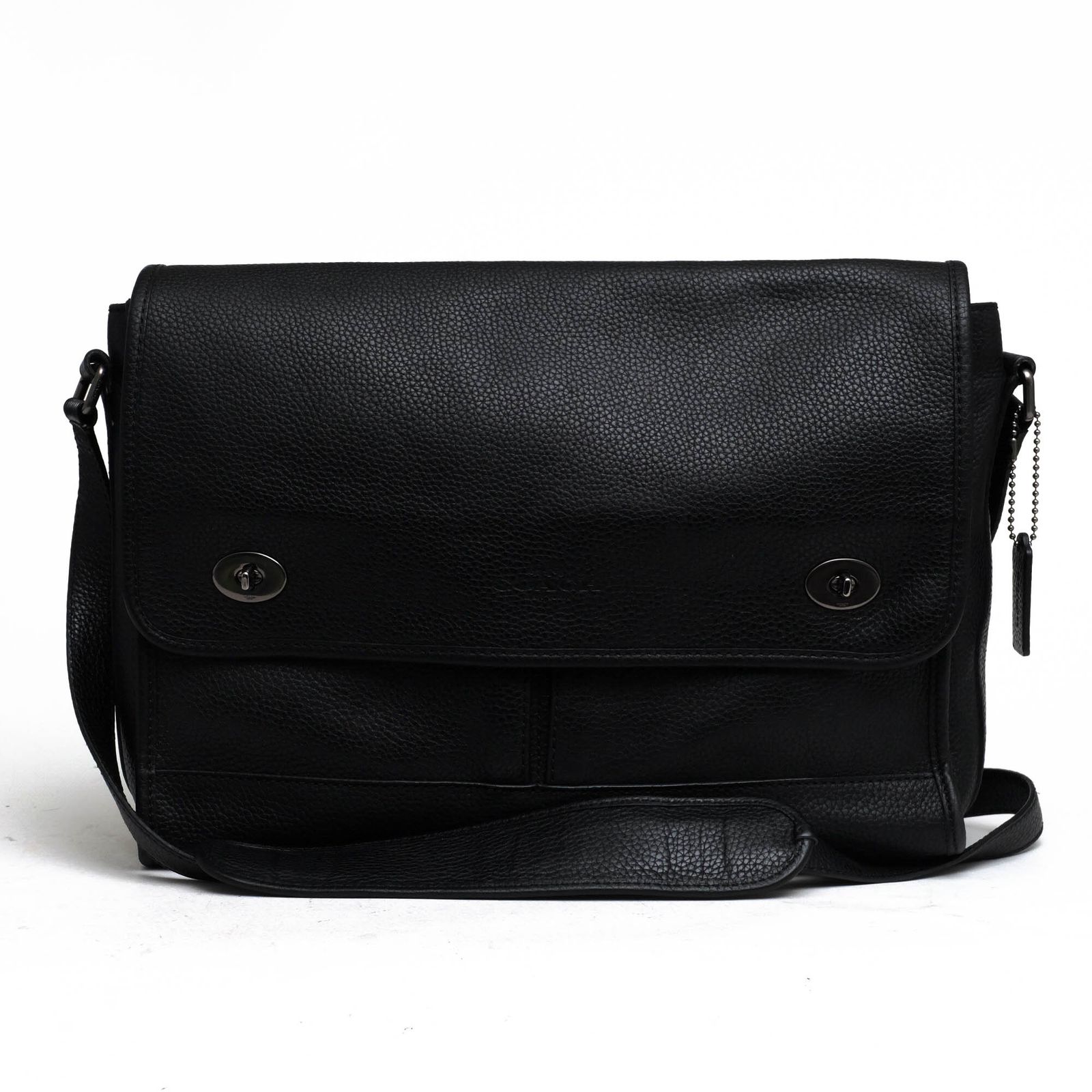 コーチ COACH バッグ ショルダーバッグ 鞄 メンズ 男性 男性用 レザー 革 本革 ブラック 黒 71509 Prescott Messenger Briefcase プリスコット メッセンジャー フラップ式 メッセンジャーバッグ シボ革 シュリンク