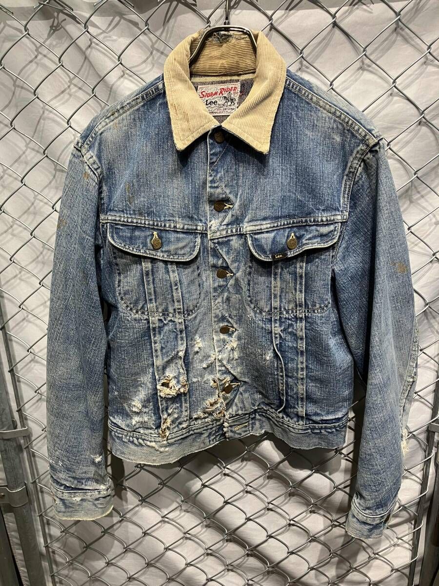 70s USA製 LEE Gジャン デニムジャケット STORM RIDER size38 long ライトブルー リー