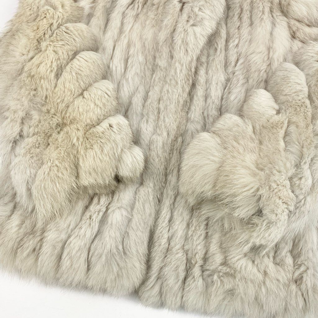 25L15 ブルーフォックス ファーコート サイズ13号 ホワイト 本毛皮 袖