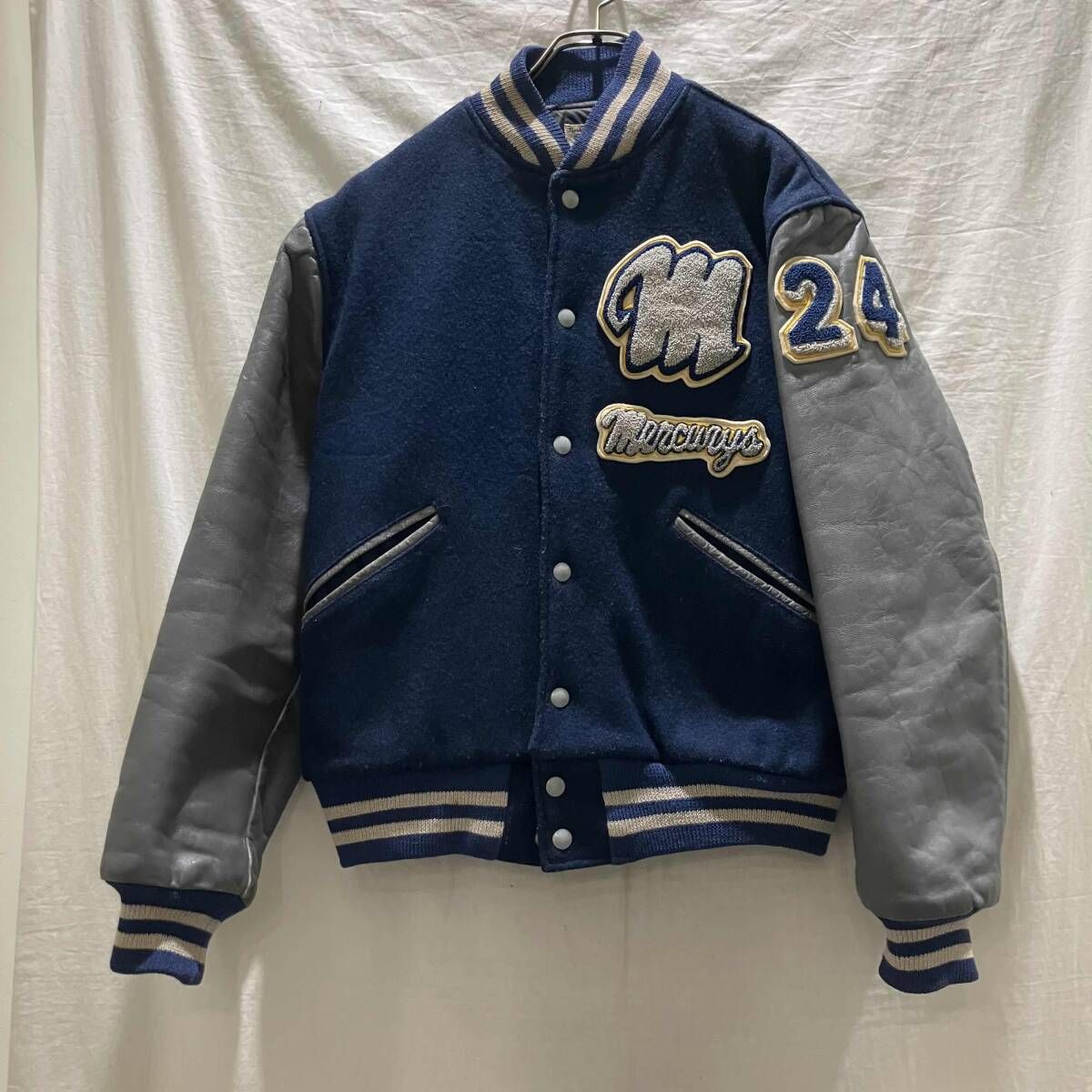 60-70s BUTWIN スタジャン USA製 M ネイビー バトウィン - メルカリ