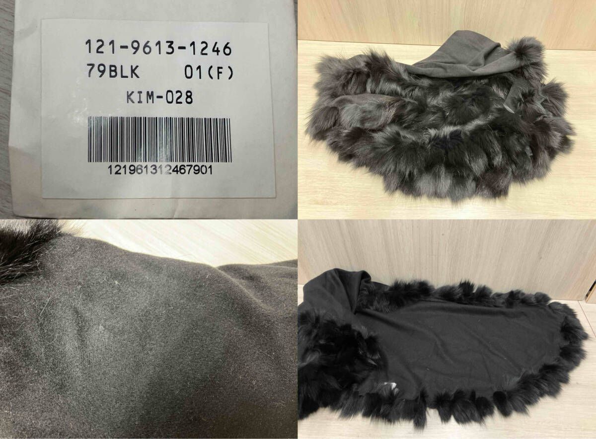 MOGA モガ ブルーFOX ウール×カシミヤ　ポンチョ ショール ブラック noa-ge ノアジェ 配送 ブルーフォックス カシミヤ ショール ストール