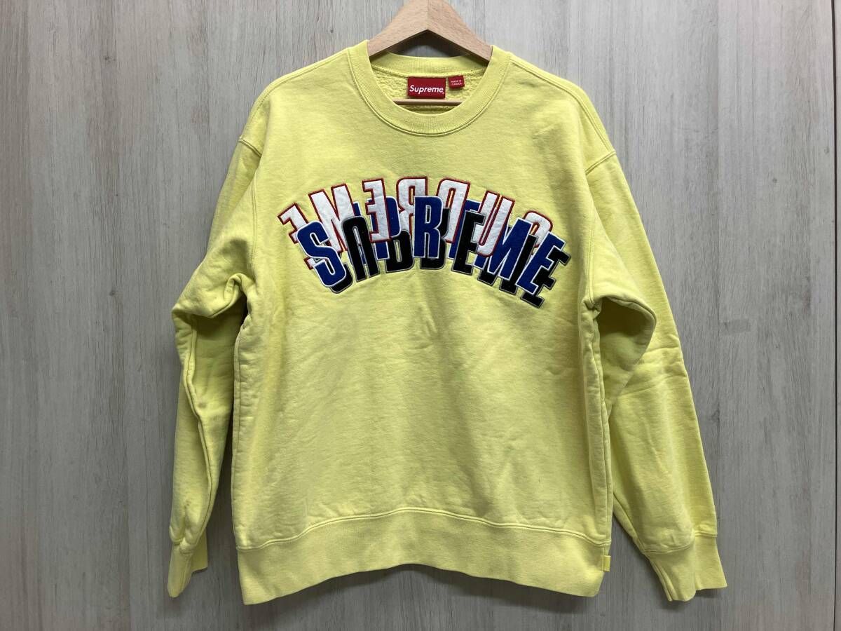 supreme シュプリーム スウェット トレーナー サイズS 21 ss STACKED CREWNECK イエロー