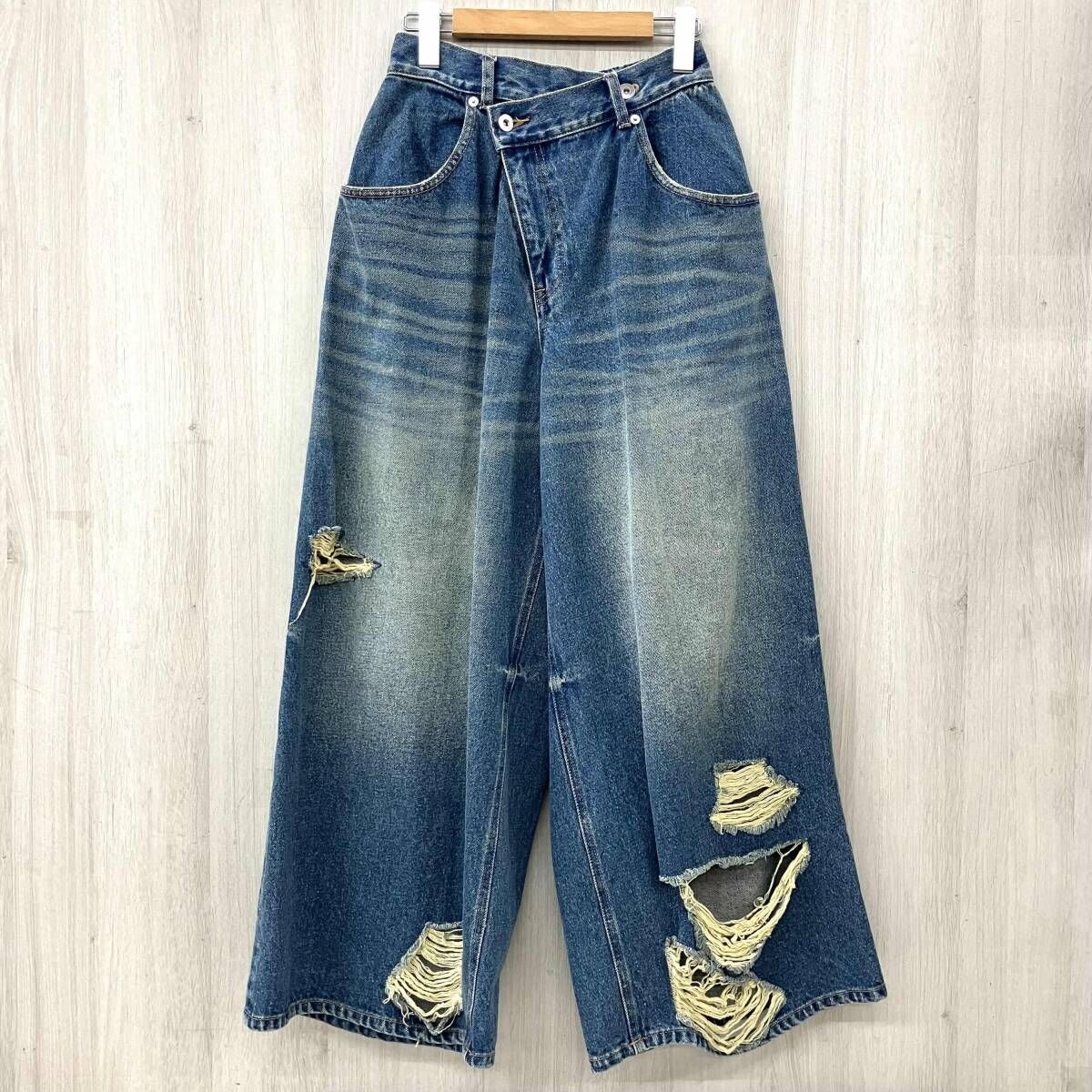 MAISON SPECIAL|メゾンスペシャル|パンツ| |Ripped Wide Denim|ダメージ加工||サイズ36