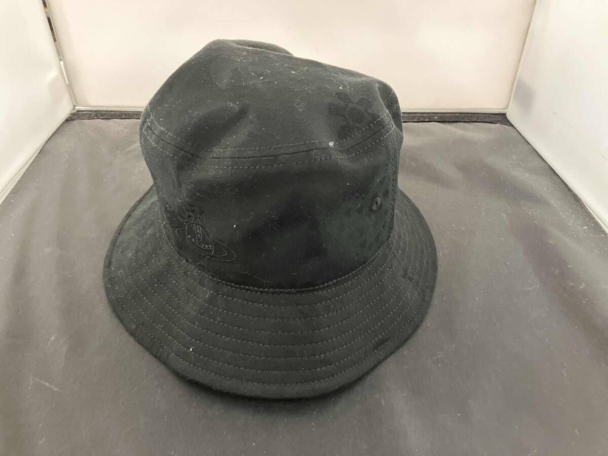 Vivienne Westwood MAN ヴィヴィアンウエストウッド ブラック ハット HEART AND FLOWERS Bucket Hat 149125 VH 34