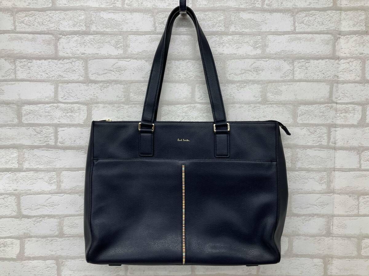 PAUL SMITH ポールスミス トートバッグ レザー ネイビー メンズ ビジネス