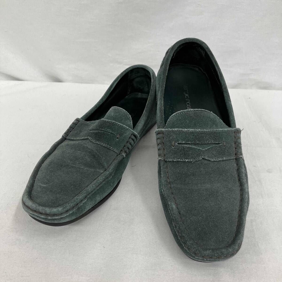 Sergio Rossi セルジオロッシ ドライビングシューズ グリーン デッキシューズ 25.5 cm