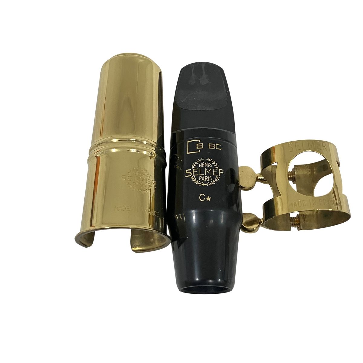 SELMER 80-C アルトサックスマウスピース 中古、リガチャー付き SELMER S 80 C マウスピース リガチャー ケース 付きセルマー 中古