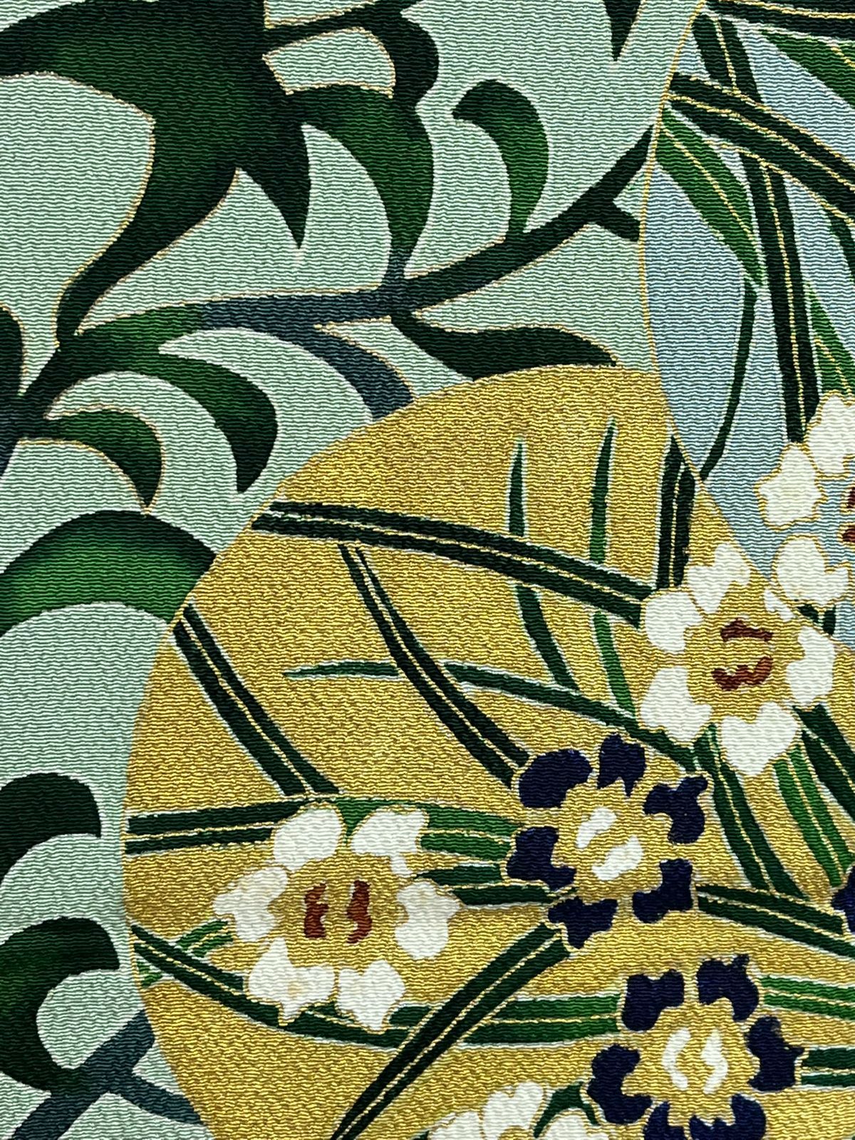 小京都 名古屋帯 帯 緑 花 あやめ 着物 和服