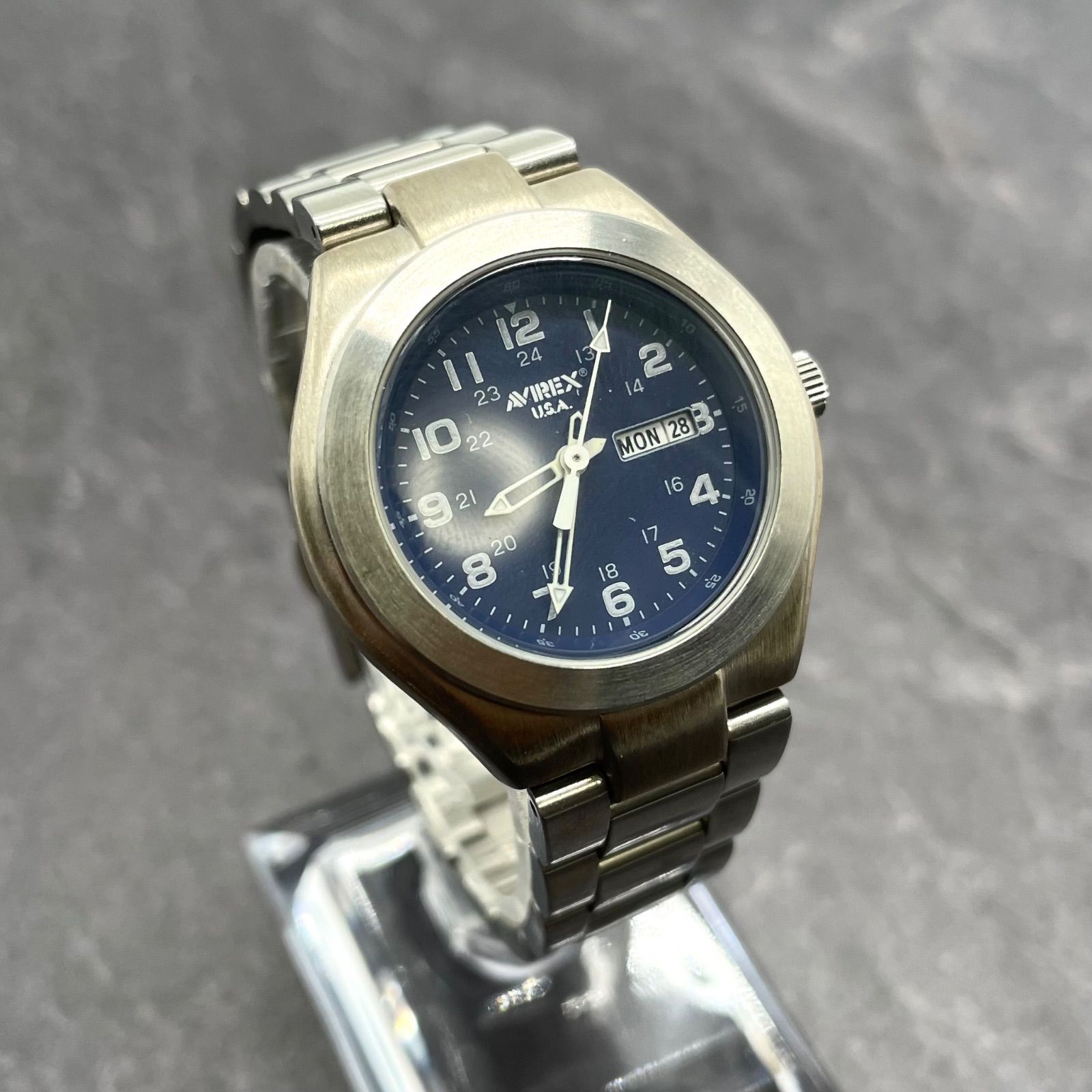 AVIREX アヴィレックス 腕時計 メンズ シルバー 銀 ステンレススチール