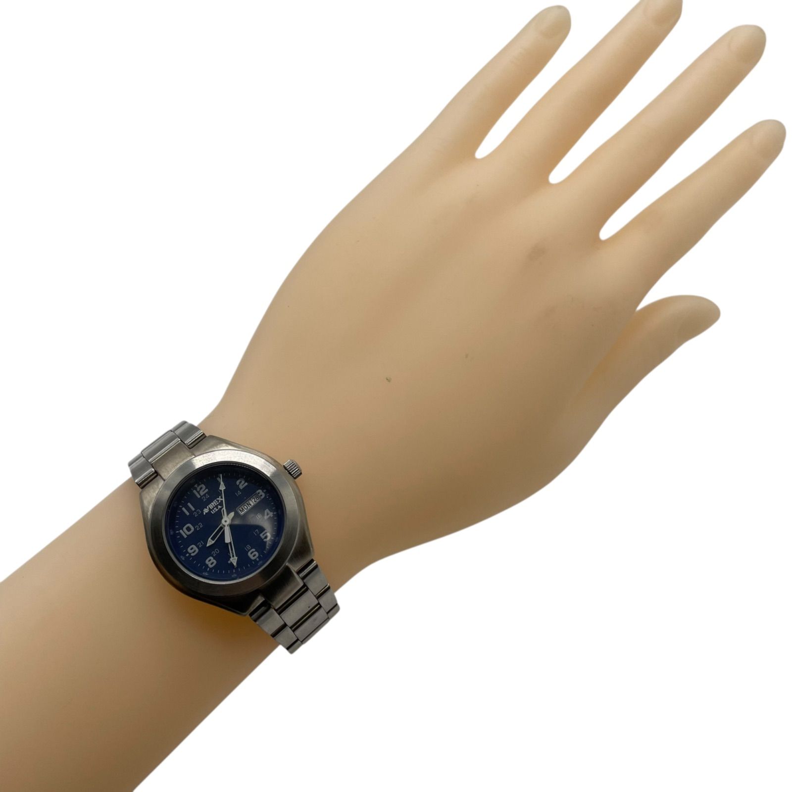  AVIREX アヴィレックス 腕時計 メンズ シルバー 銀 ステンレススチール 金属ベルト 時計