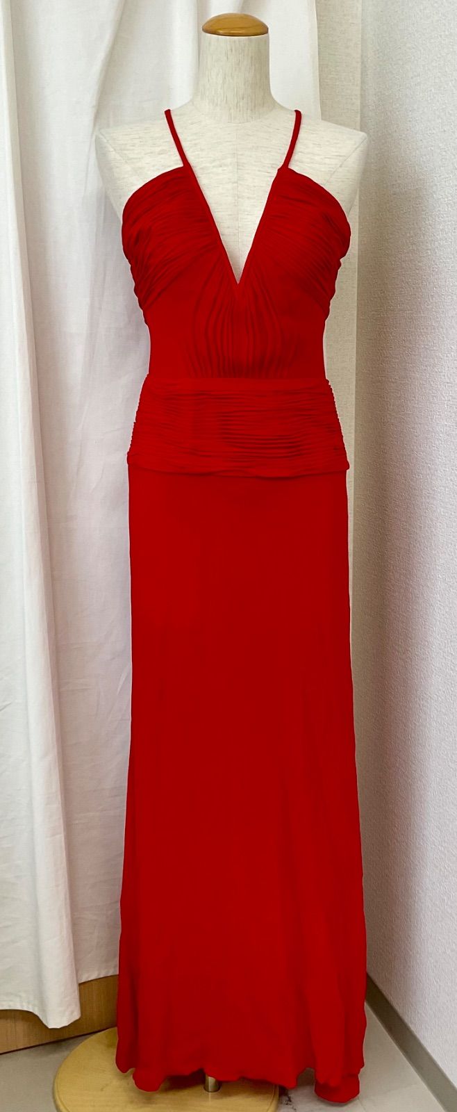 Gianni Versace ヴェルサーチ ロングドレス シルク混 赤 レッド