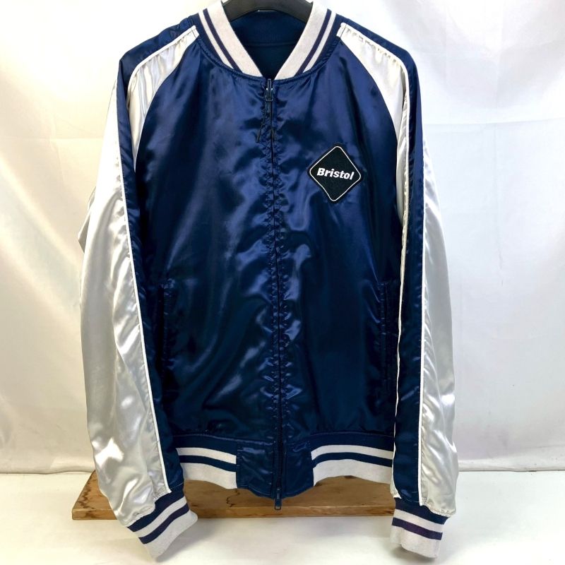 01 w-5087 エフシー ルブリストル F.C.REAL.BRISTOL リバーシブル スカジャン FCRB-180000 ネイビー サイズL 刺繍ロゴ メンズ ブルゾン ジャケット アウター 品