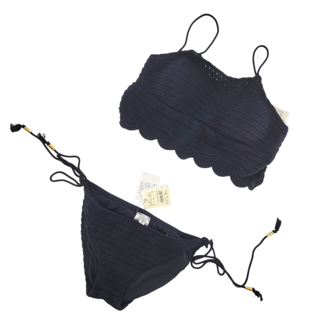 FRAY I.D フレイアイディー クロシェスウィムトップス ボトムス セット ブラック レディース サイズF フリーサイズ