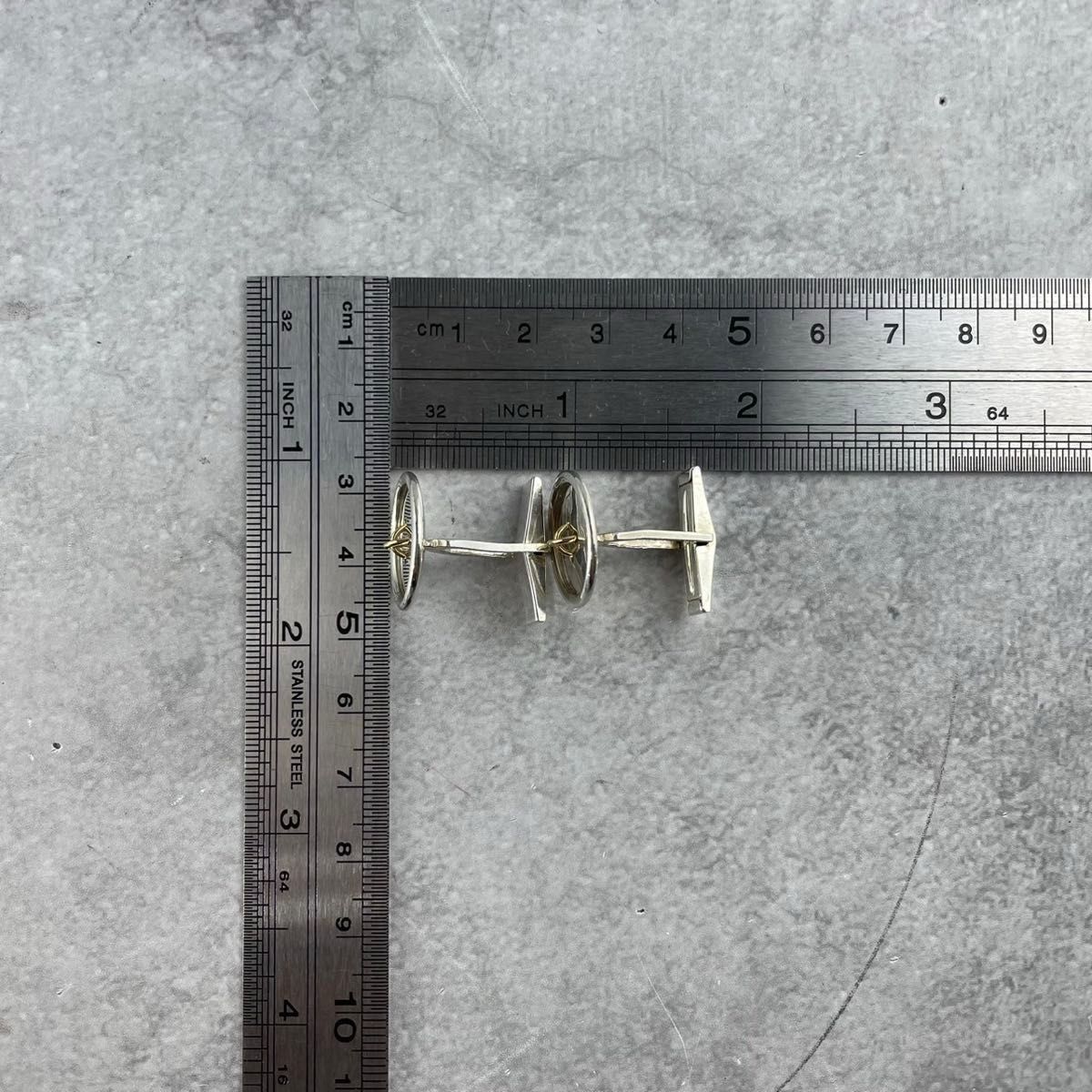 オールドティファニー ボタン コンビ カフス 750 925 SM6fe ティファニー ボタン 925×750 カフス ゴールド×シルバー ABランクの