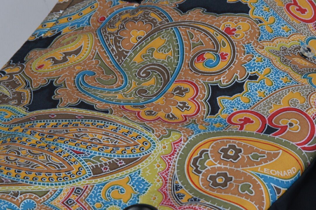 レオナール LEONARD SPORT ジャケット 豚革 花柄 ブラック 日本製