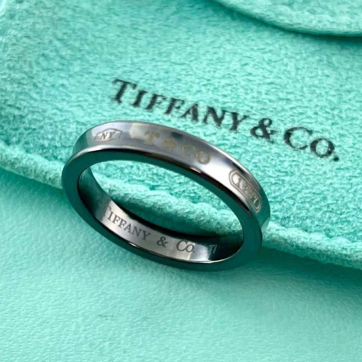 ティファニー 17.5号 1837 ナロー リング ブラック チタン XL2fe