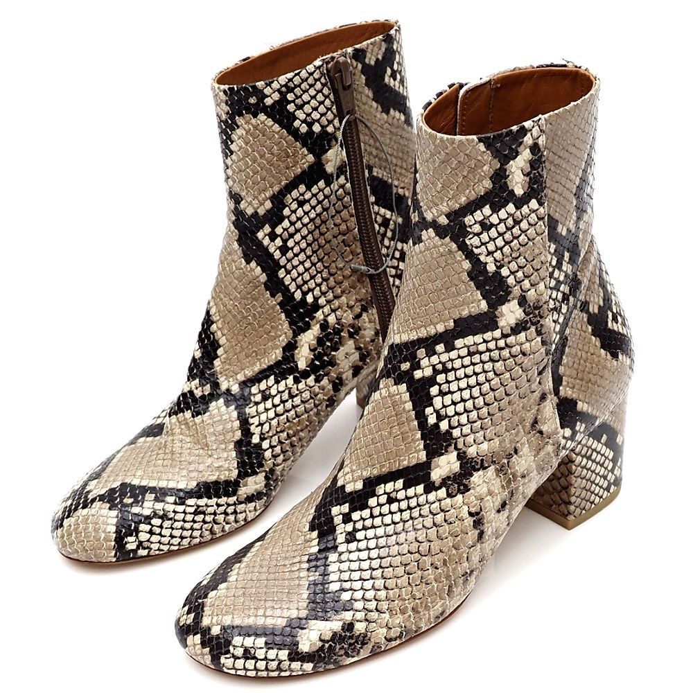 パイソンヒールブーツ サイズ 36 パイソン サイドジップ ピッピシック レディース 5 L I 0677 S KEP 12