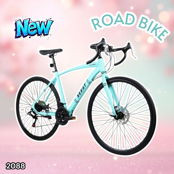 2088 ロードバイク ターコイズ 700C×28C タイヤ厚み ディスクブレーキ
