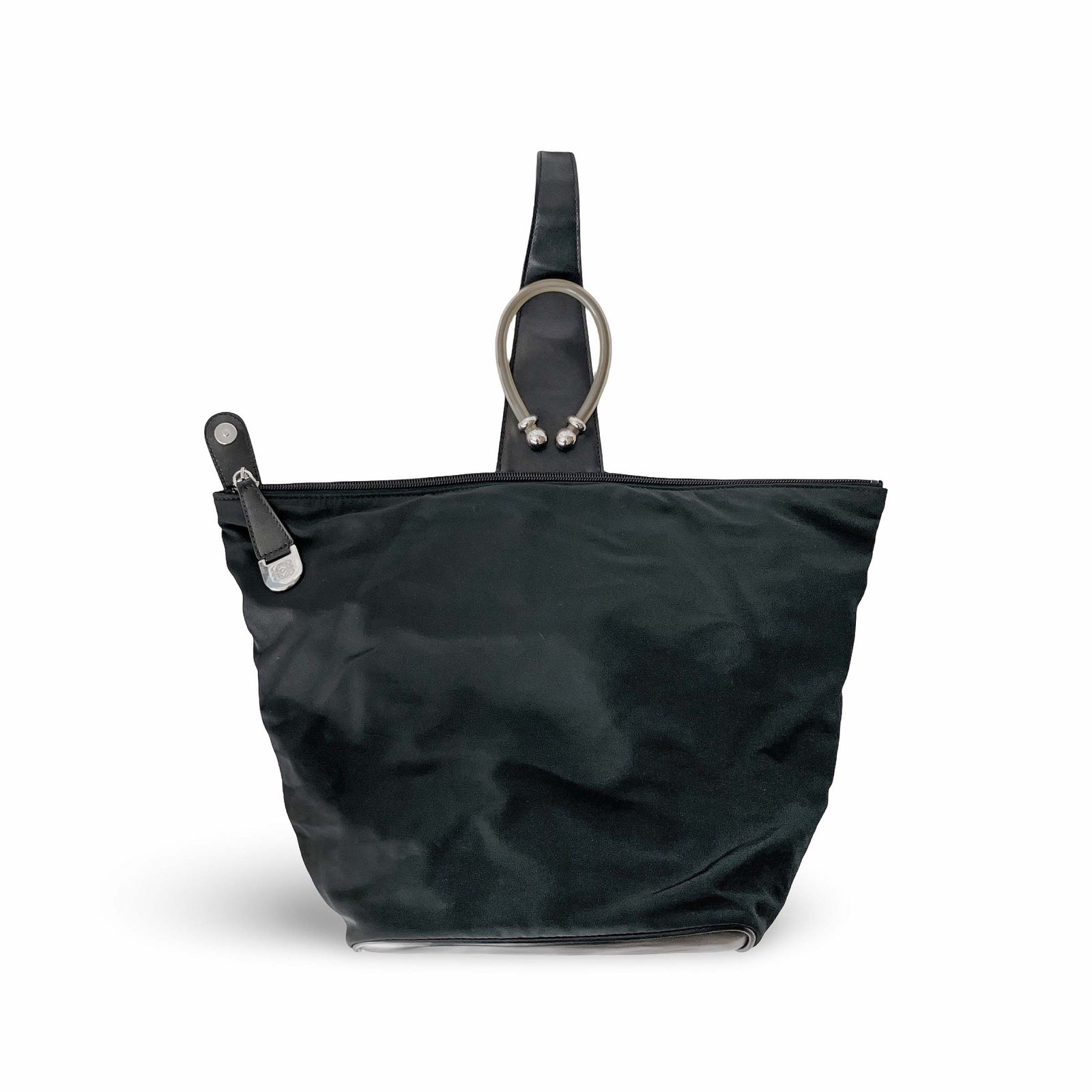 LOEWE ロエベ アナグラム 2WAY ナイロン レザー ワンショルダーバッグ ブラック LOEWE ロエベ アナグラム 2WAY ナイロン レザー ワンショルダーバッグ