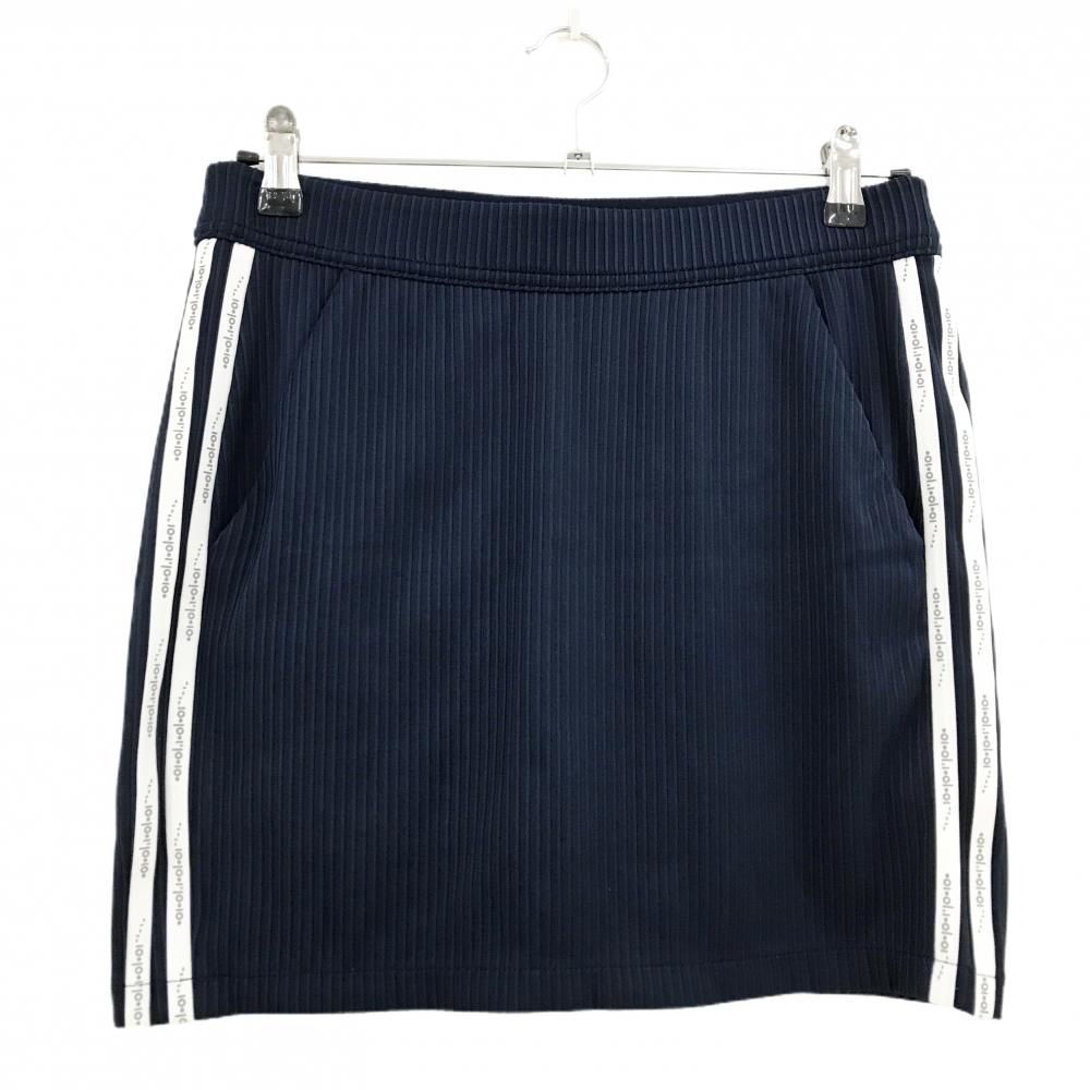超美品】アディダス スカート ネイビー ストライプ織生地 サイドライン