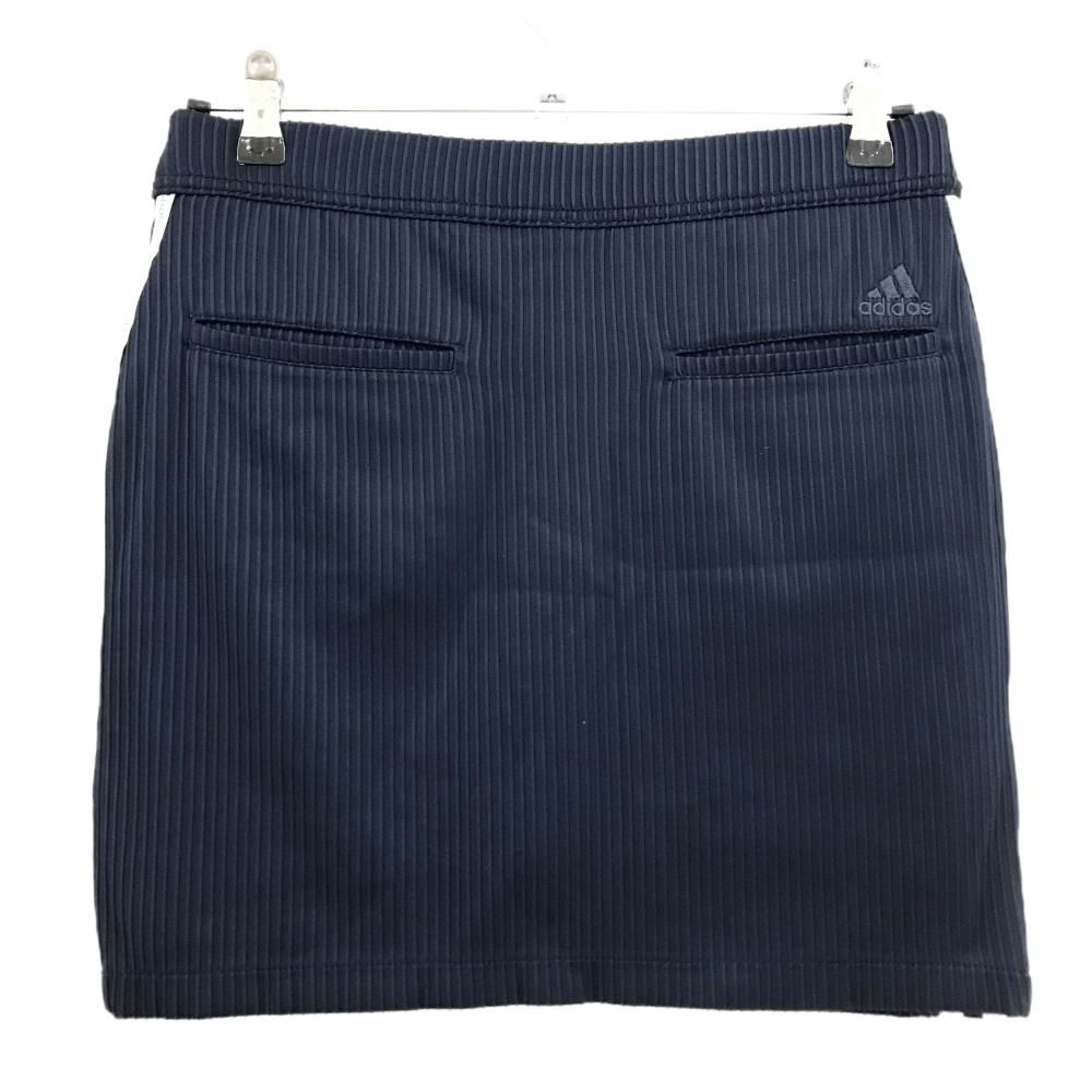 アディダススカート　アンダーパンツ付き 超美品】アディダス スカート ネイビー ストライプ織生地 サイドライン