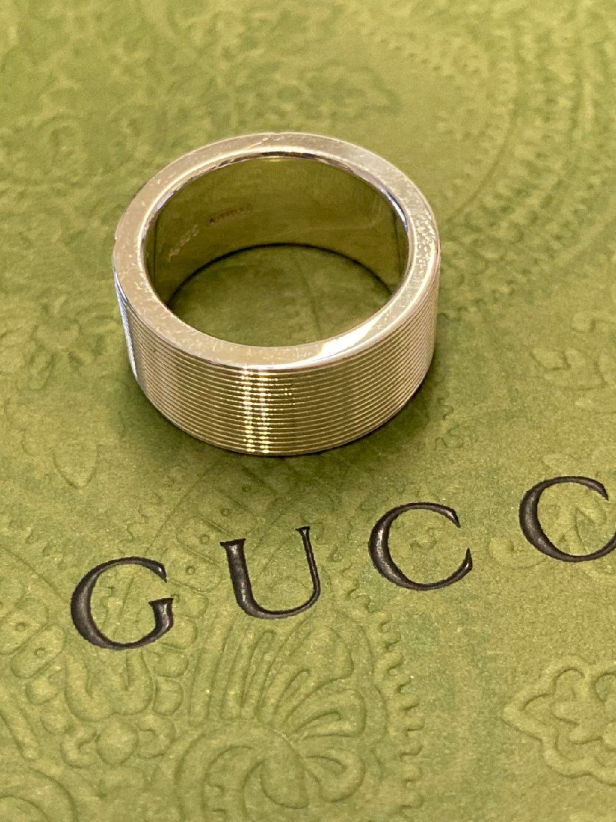 GUCCI グッチ ロゴ リング 指輪 シルバー925 表記サイズ7 実寸6～6.5号 レディース 7 L