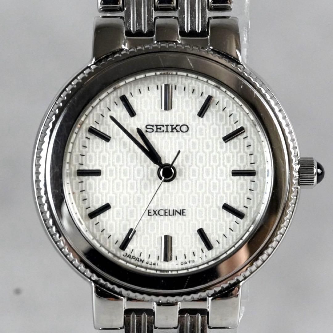 新品電池交換】 SEIKO セイコー EXCELINE エクセリーヌ ラウンド