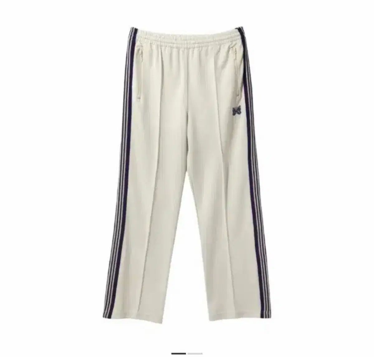 ニードルズ ストレート トラック パンツ ポリ スムース アイス 白