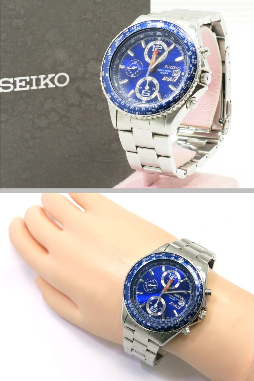 セイコー ANA クロノグラフ 腕時計 7 T 92 0 CF メンズクオーツ SEIKO