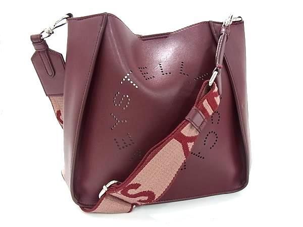 STELLA McCARTNEY ステラ マッカートニー ショルダーバッグ ステラ ロゴ スクエア クロスボディ 557906 W8542 ボルドー系 ヴィーガンレザー レディース シルバー金具 美品【本物保証】 STELLA McCARTNEY ステラ マッカートニー ショルダーバッグ ステラ