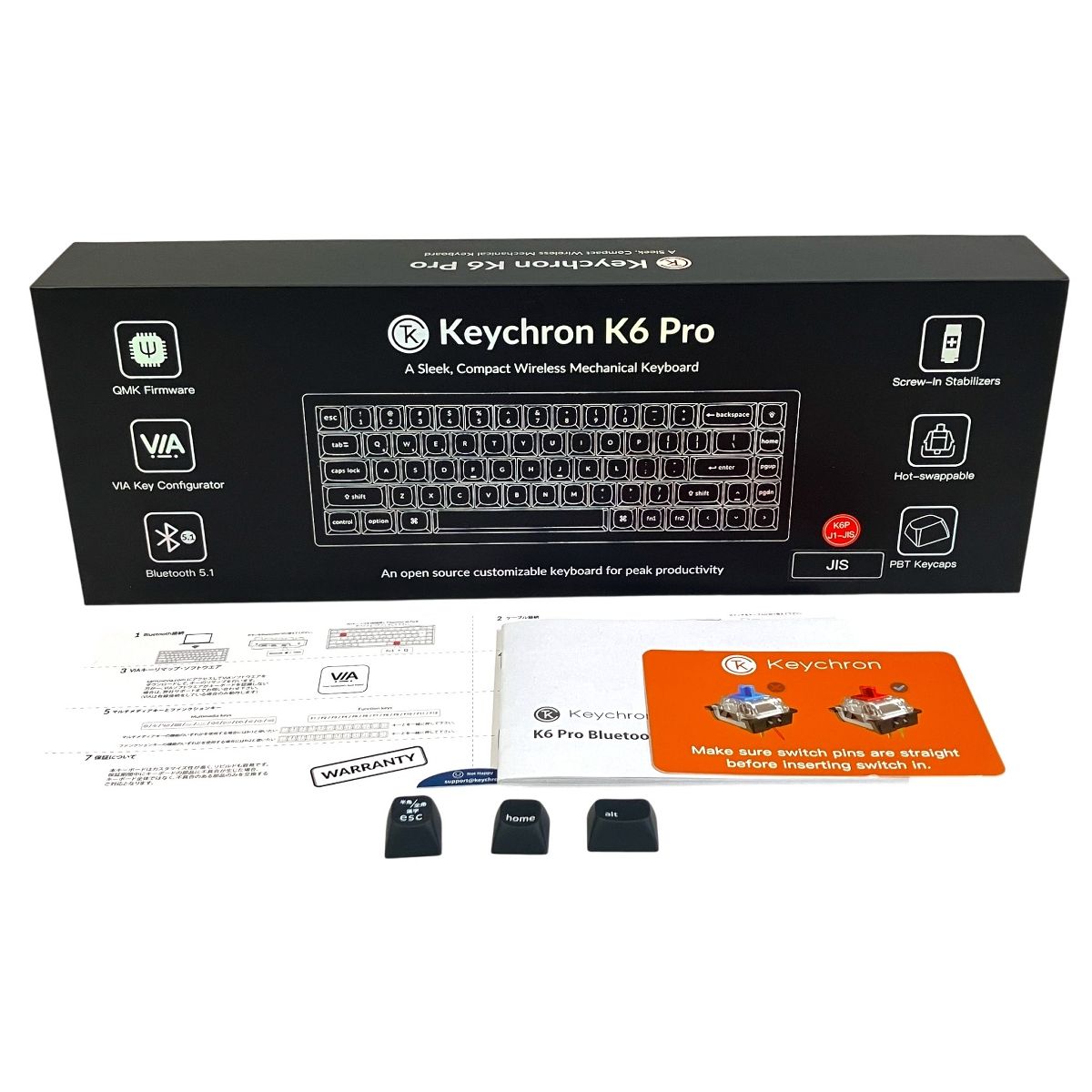 Keychron K 6 Pro QMK VIA ワイヤレスキーボード RGB JIS配列 良好