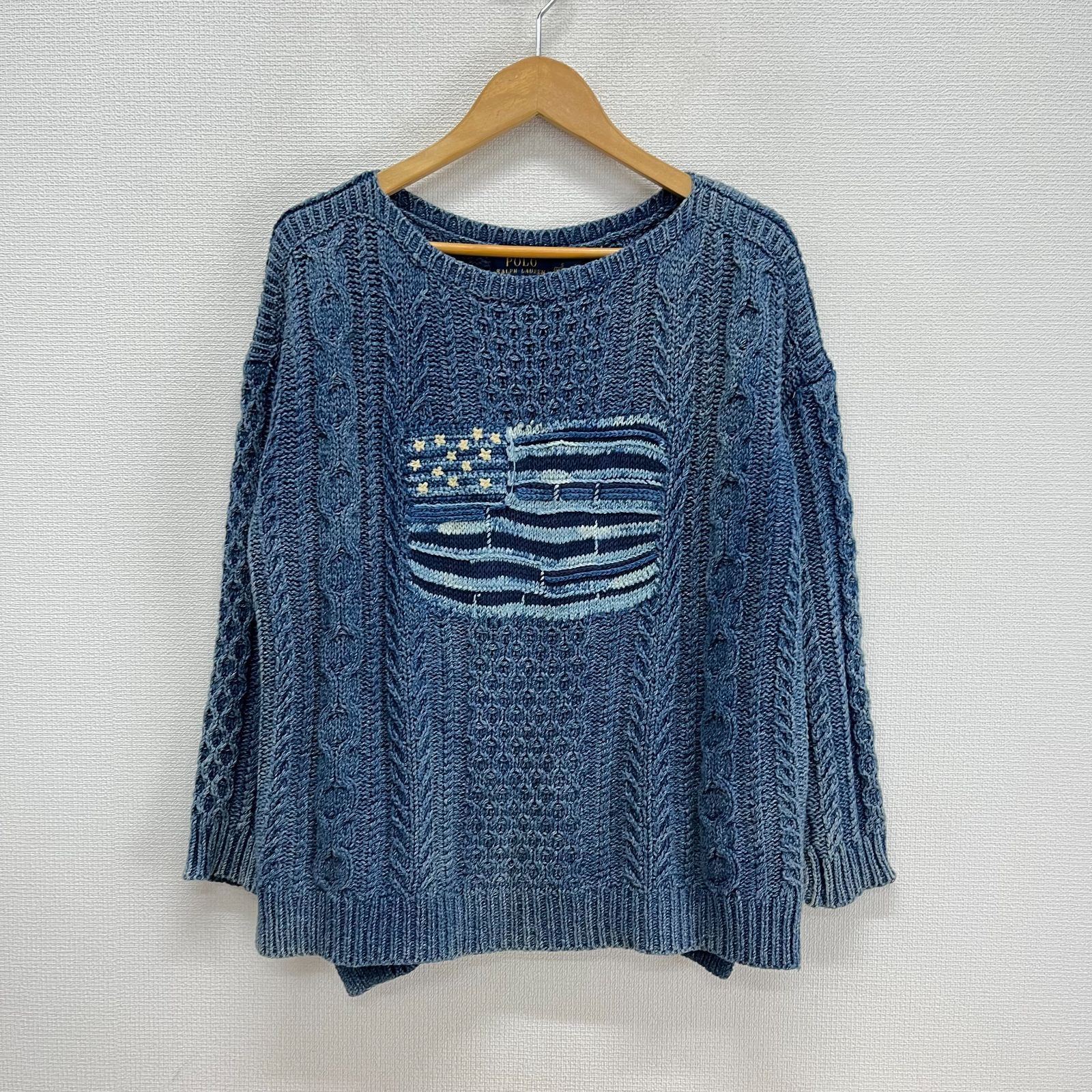 ✨️激レア 星条旗✨️ POLO ラルフローレン リブ サマーニット レディースS ✨️激レア 星条旗✨️ POLO ラルフローレン リブ サマーニット