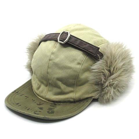 キャピタル KAPITAL ムラチノ ブリムフィールドハンターキャップ 加工 フェイクファー 耳当て サイズF