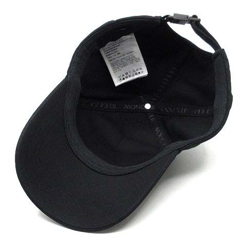 モンクレールベースボールキャップ　レザーロゴパッチ　黒 MONCLER（モンクレール） ベースボールキャップ BASEBALL CAP 3B00054