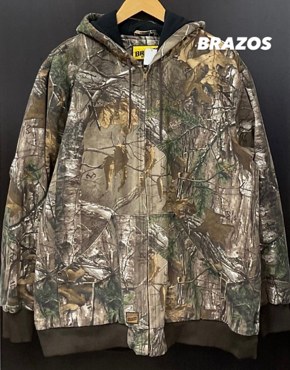 BRAZOS ブラゾス アクティブシャケット ワークジャケット リアルツリー カモフラ メンズ2 XL ブラウン系 古着 10630