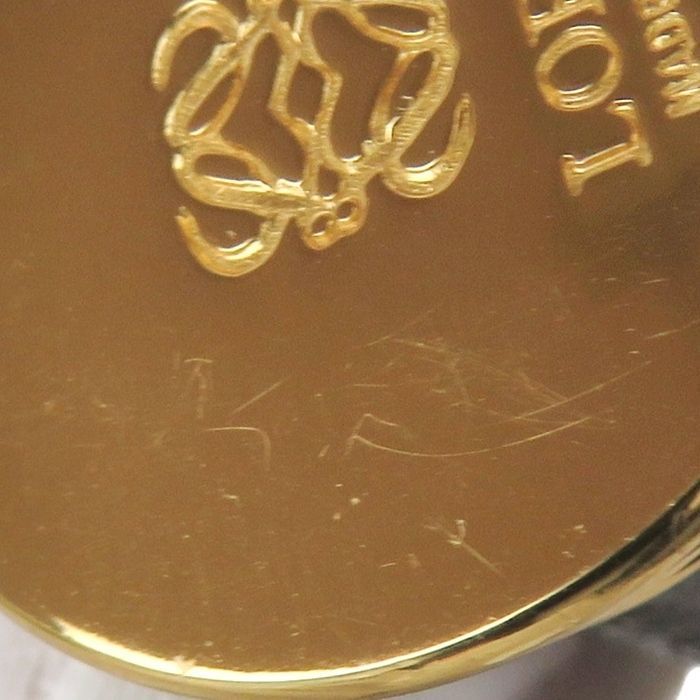 LOEWE ロエベ キーリング キーホルダー レザー ブラックxゴールド