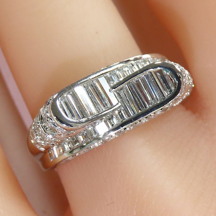 Pt 900 1.25 ctダイヤモンド リング 約9.4 g 13号 鑑別書 プラチナ テーパーダイヤ 指輪 ジュエリー レディース 貴金属 質屋 丸高 23 r 467