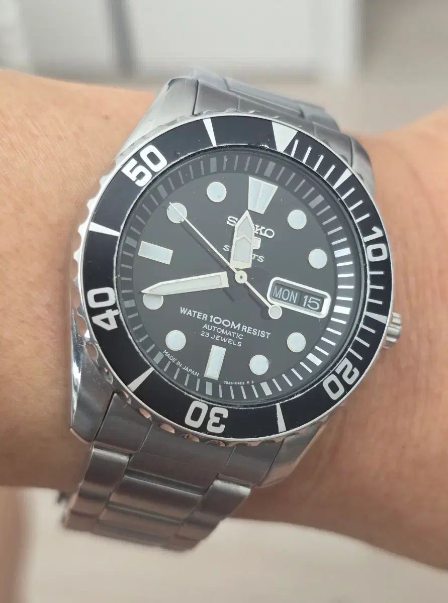 セイコー SEIKO ベイビー スモ ダイバー ブラック オートメティック スケルトン バッグ 時計